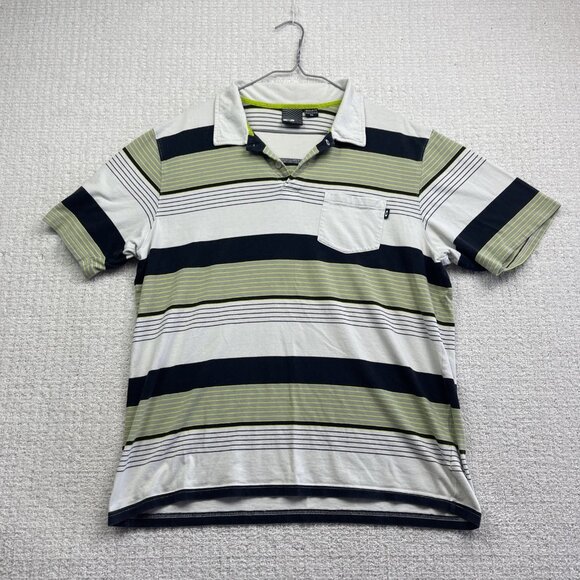 Oakley Y2K Men's Polo Shirt Green / White Striped Short Sleeve Size XL Golf - Picture 1 of 16